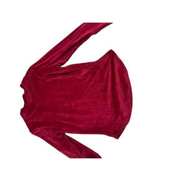 ClimateRight Cuddl Duds Velour Long Sleeve Top M Red Soft Cozy Pullover - Picture 4 of 6